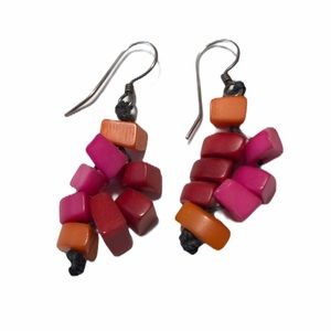 Dangle earrings orange/pink